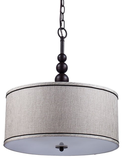Modern 3 Light Linen Fabric Drum Shade And Gl Chandeliers Modern 3 Light Linen Fabric Drum Shade And Gl Chandeliers Transitional Pendant Lighting By Eco