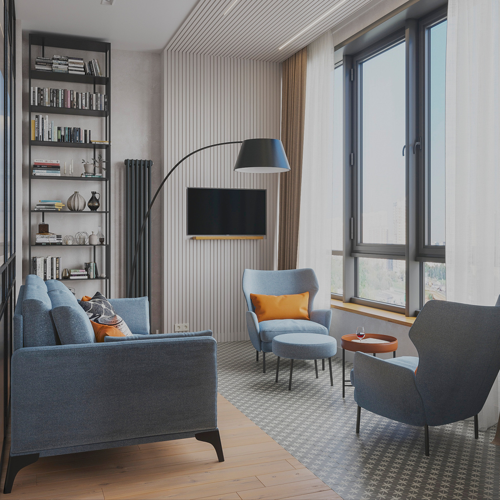 Оранжевое настроение. Квартира с панорамным видом 70 кв.м. в ЖК Дыхание