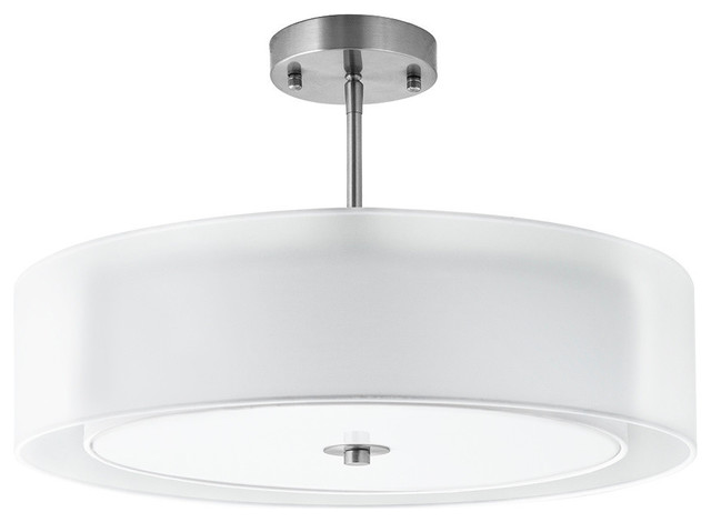 Grazia Double Drum Ceiling Lamp Transitional Flush Mount Grazia Double Drum Ceiling Lamp Brushed Nickel