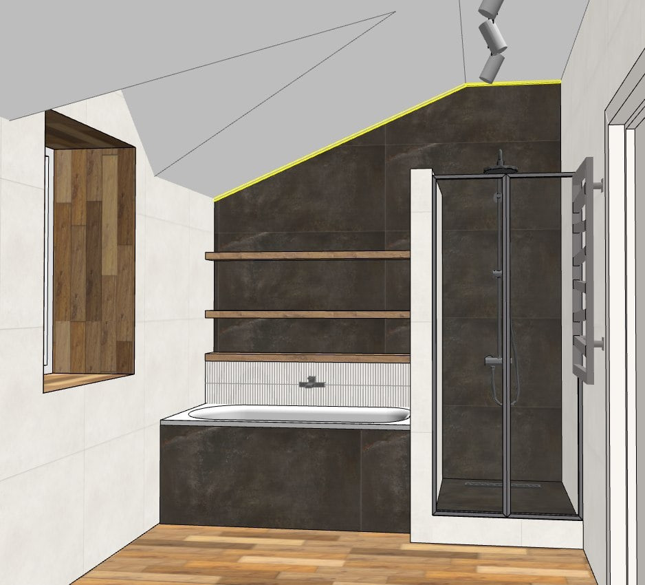 Реализация проекта санузла на марсардном этаже.