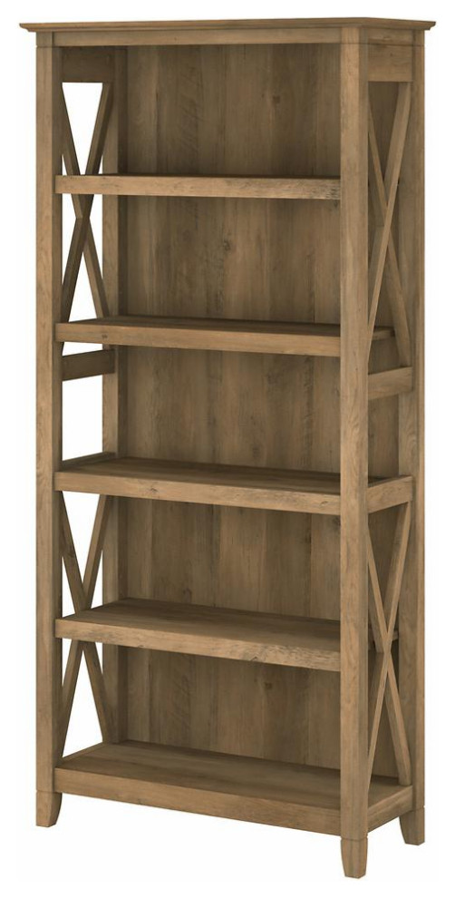 Bush Furniture Key West Tall 5 Shelf Bookcase, Reclaimed Pine