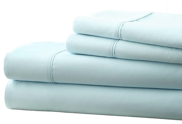 4 Piece Bed Sheet Set, Aqua Twin Bed Sheets