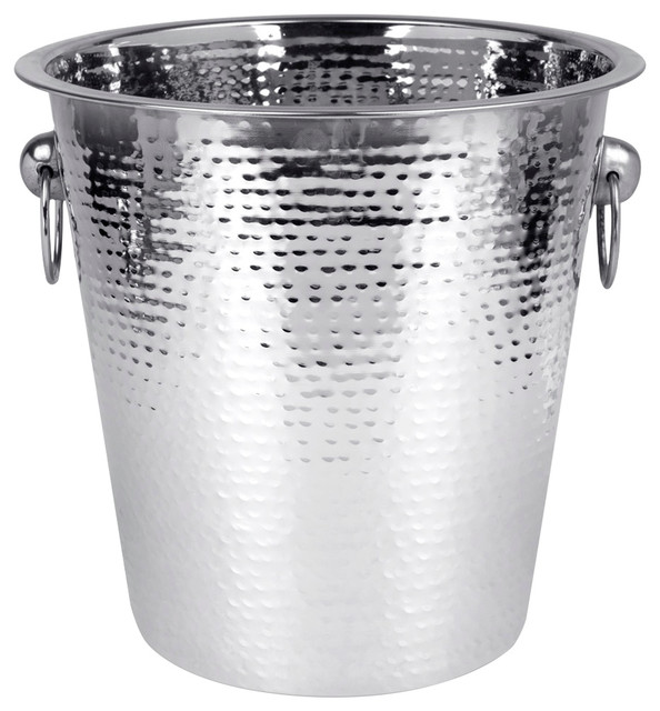 hammered metal ice bucket