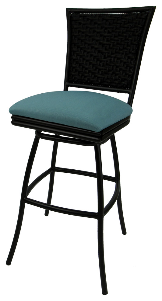 Outdoor Patio Extra Tall Spectator Swivel Armless Bar Stool, Erin, 35