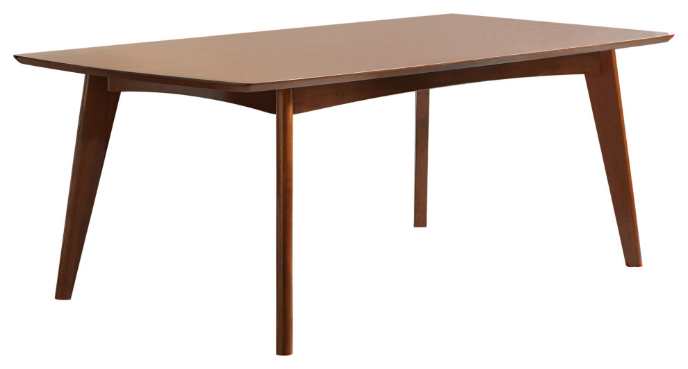 Benzara BM168070 Mid century Modern Wooden Dining Table, Dark Walnut Brown