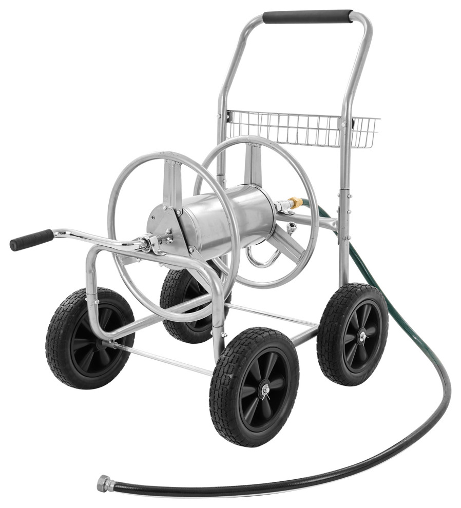 VEVOR Hose Reel Cart Heavy Duty Garden Water Yard Planting w/ Basket