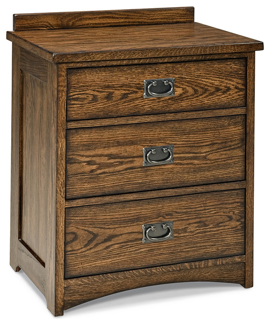 Intercon Furniture Oak Park 3Drawer Nightstand, Mission Transitional