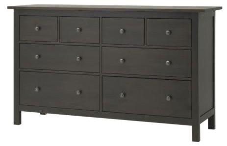 Hemnes 8-Drawer Dresser, Black-Brown