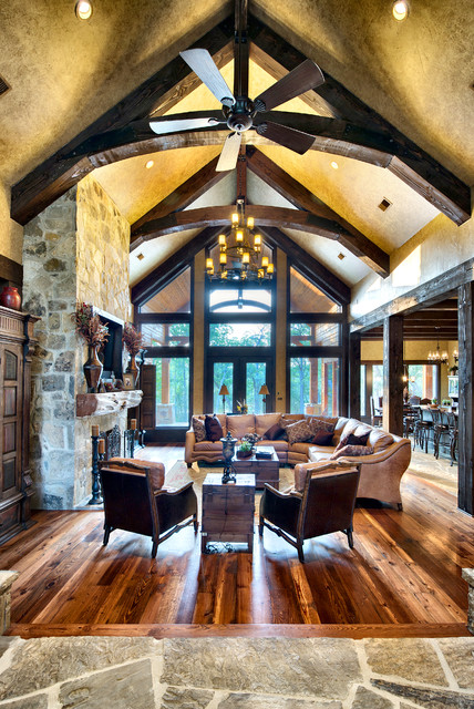 Indian Lakes Mountain Lodge Style Rustic Family Room