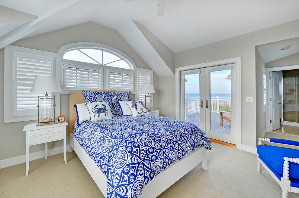 Inspiration for a coastal carpeted bedroom remodel in Philadelphia