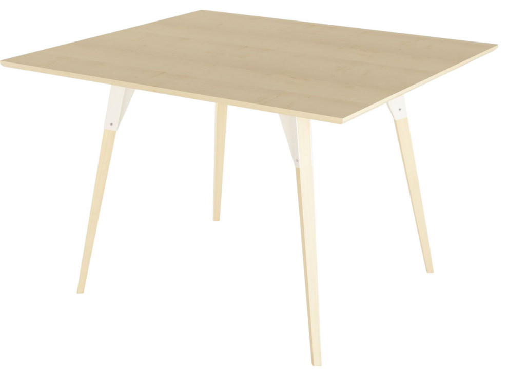 Clarke Rectangle Table - White, Small, Maple