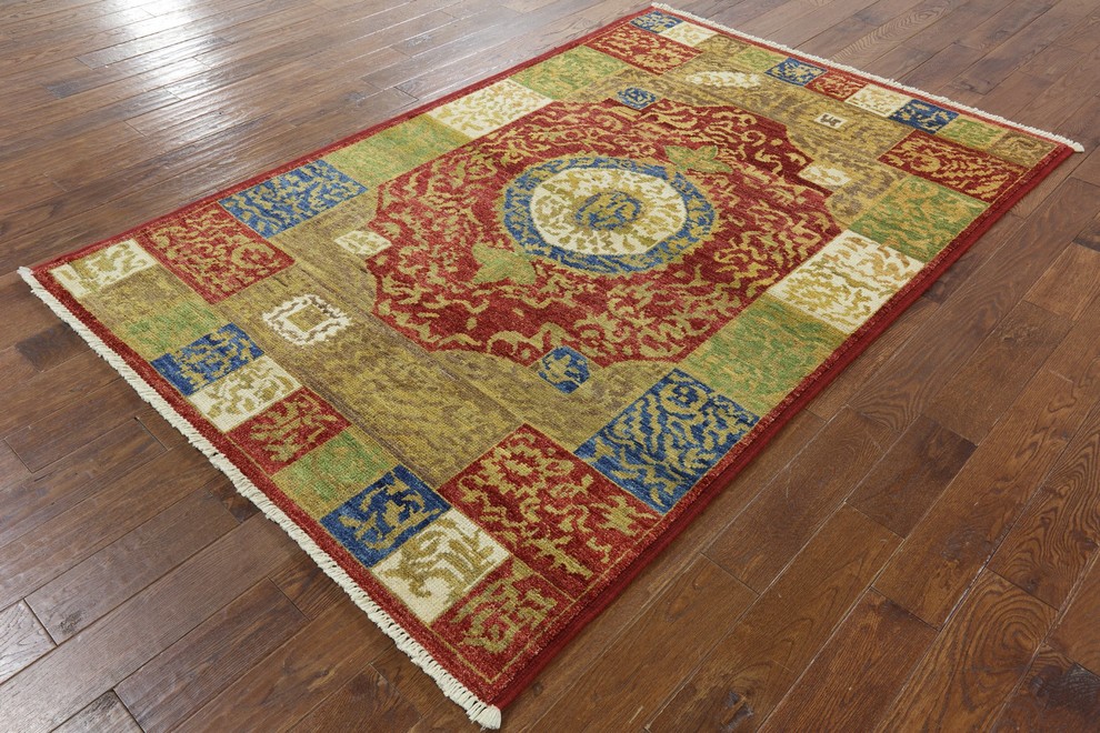 Oriental Art Deco Hand Knotted Area Rug 5x8, P5373, 5'3"x7'10