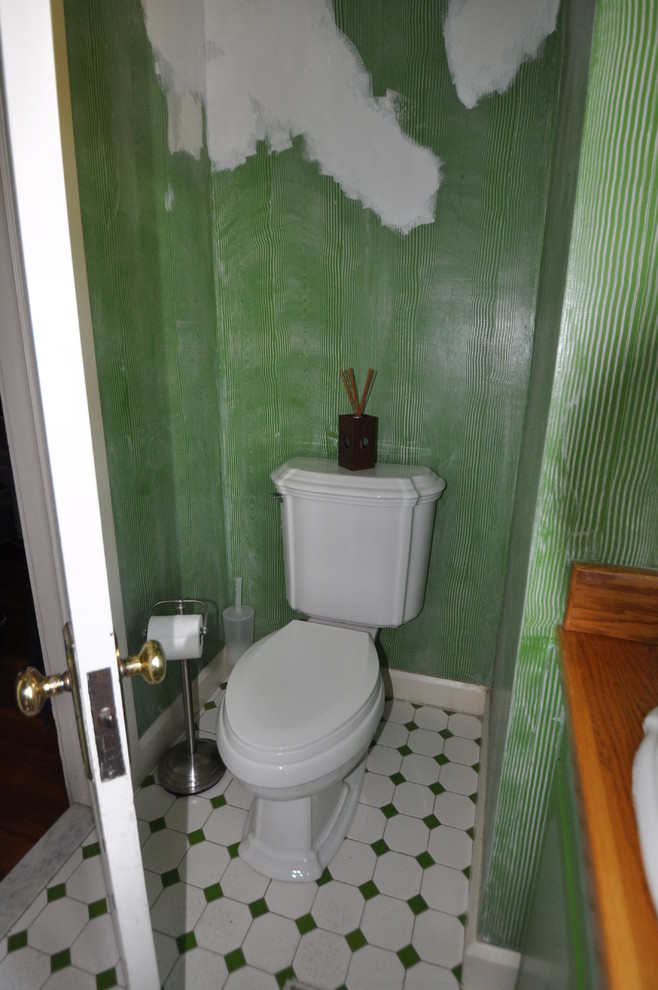 Hidden hamper half bath Project 1417