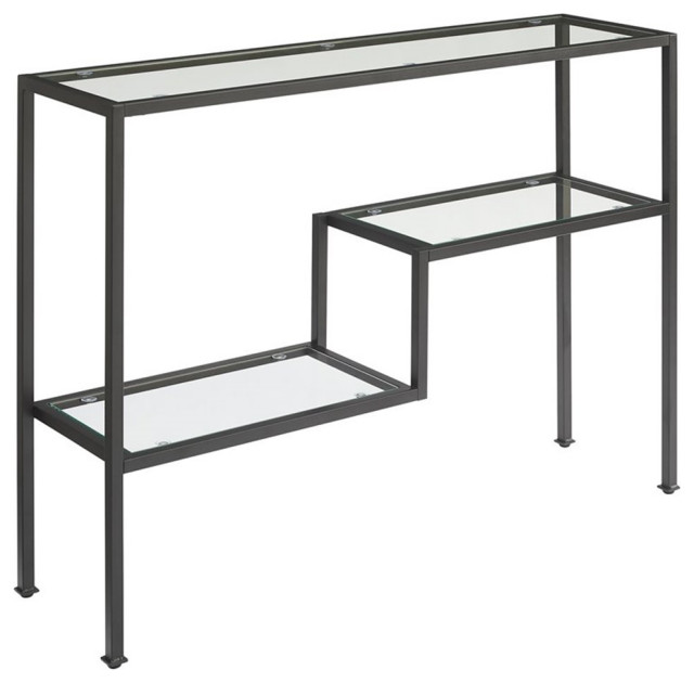 Crosley Furniture Sloane Modern Glass & Metal Console Table in Matte