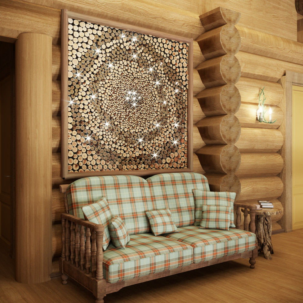 Деревянный дом из дикого бревна