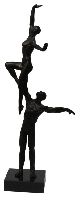 Modern Male Female Dancer Iron Sculpture, Couple Upward Lift Ballet ...