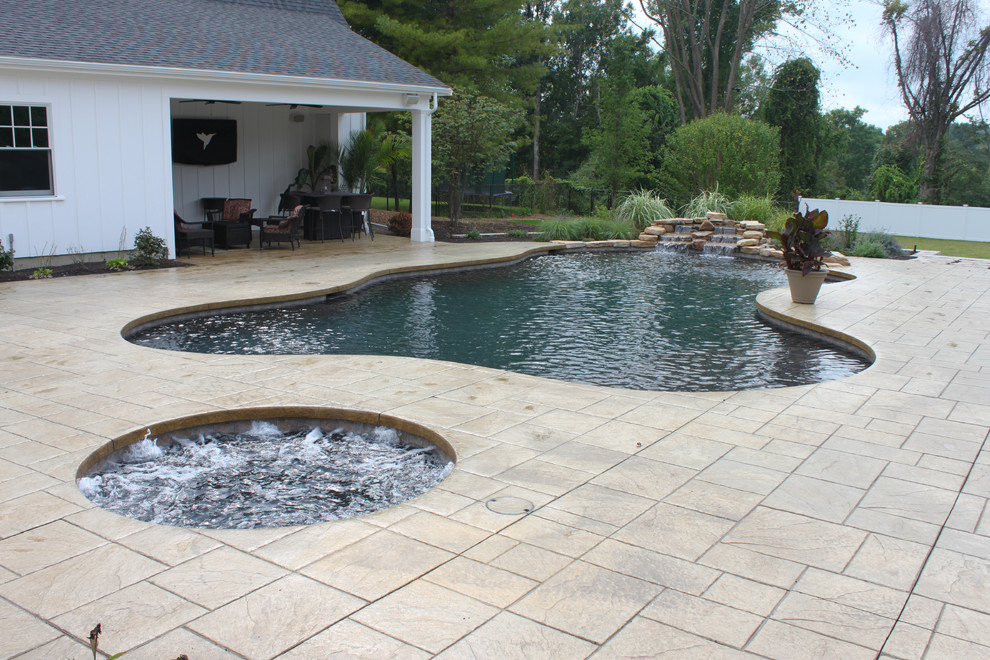 Mountain style pool photo in Boston