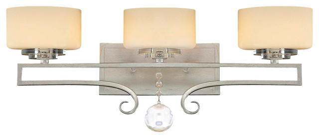 Savoy Rosendal 3 Light Vanity Light In Silver Sparkle 8-257-3-307