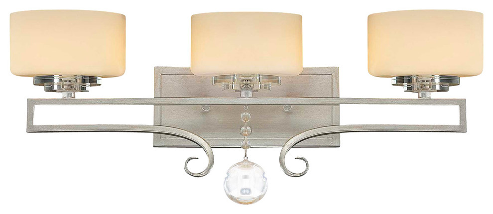 Savoy Rosendal 3 Light Vanity Light In Silver Sparkle 8-257-3-307