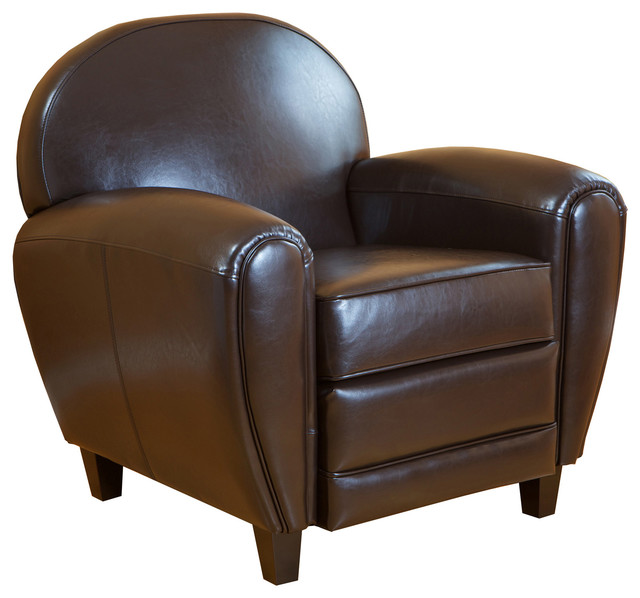 Rich Brown Espresso Leather Club Chair / Armchair