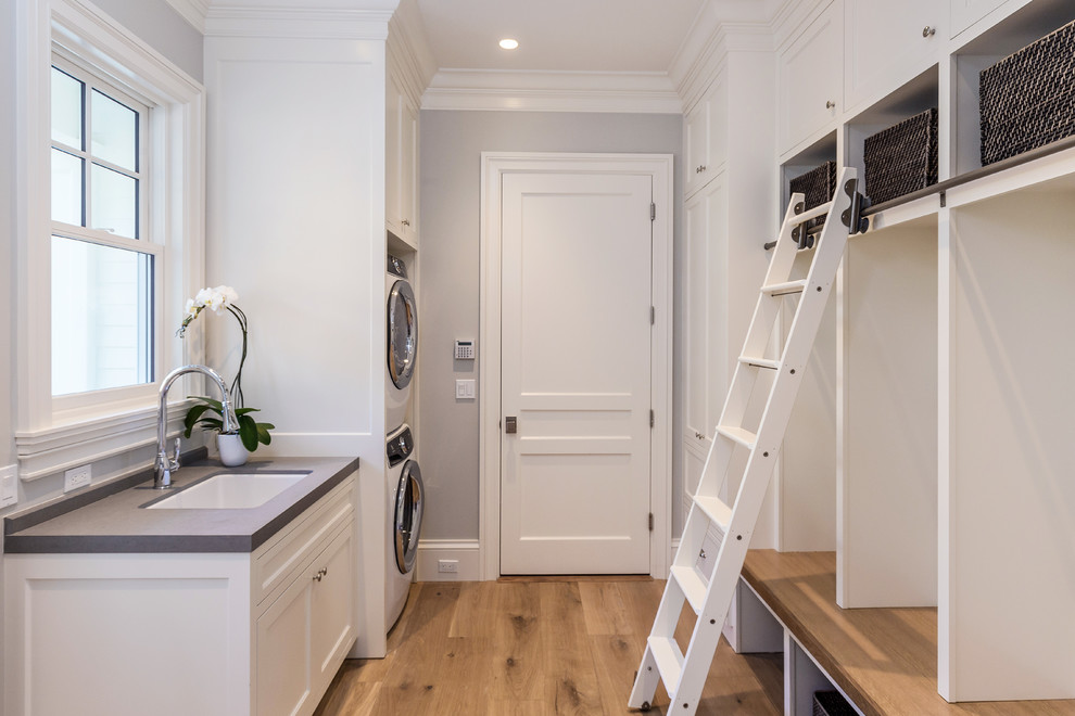 Design ideas for a transitional laundry room in San Francisco.