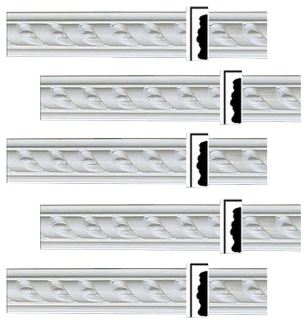 Crown Molding White Urethane Emily Ornate Design 5 Pieces Totaling 398. ...