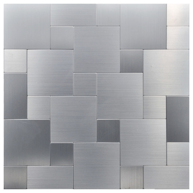 Contemporary Wall Tile 12"x12" peel and stick wall tile, puzzle metal square Contemporary Wall Tile 12"x12" peel and stick wall tile, puzzle metal square
