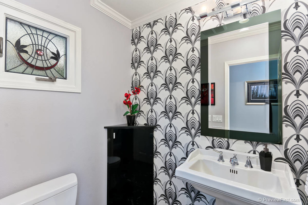 Art Deco Powder Room - Transitional - San Diego - by DSO Designs | Houzz