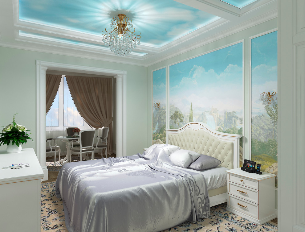 Квартира с бирюзовой спальней