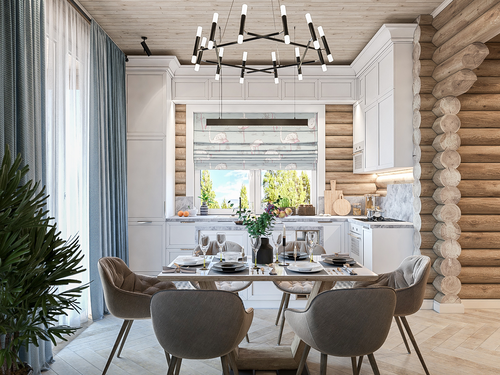 Деревянный дом. Круглый оцилиндрованный брус