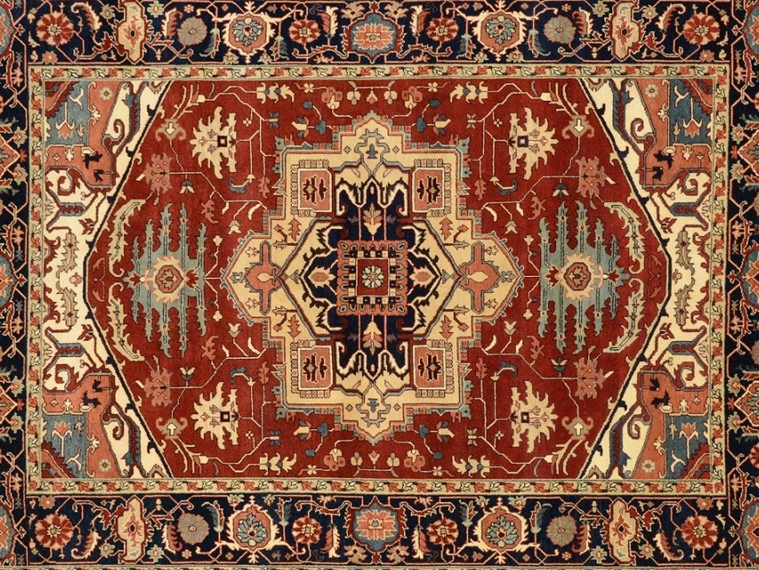 Traditional Rug, Burgundy, 10x14, Serapi, Handmade Wool Mediterranean Area Rugs by