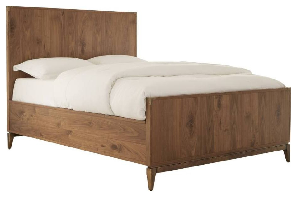 Alistair Mid-Century Walnut Bed - Midcentury - Platform Beds - by ...
