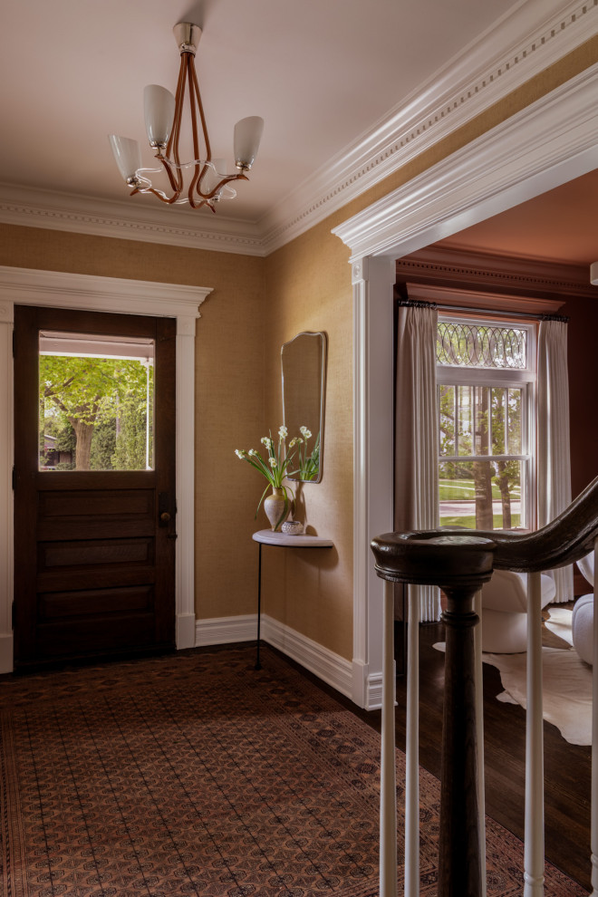Inspiration for a transitional entryway remodel in Orange County