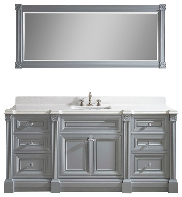 Art Bathe Avenue 72 Vanity Set With Solid Surface Quartz Top Traditional Bathroom Vanities And Sink Consoles By Art Bathe