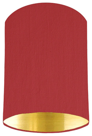 Red Lampshade With a Gold Mirrored Lining, 15x20 cm