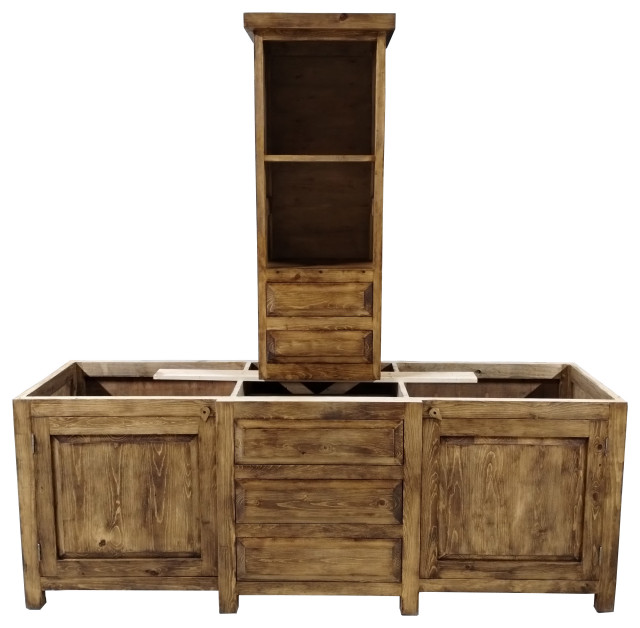Saint Dominic Rustic Bathroom Vanity With Tower, 72 X 20 X 32 - Rustic ...