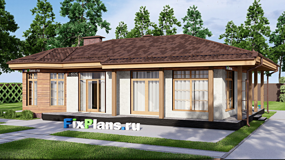 Проект одноэтажного дома 14х10м S104м2 F-15515
