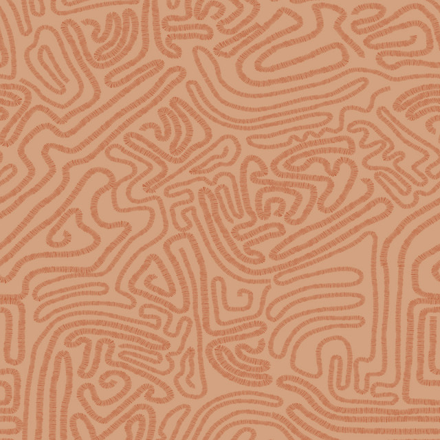 Sketch Peel and Stick Wallpaper, Orange