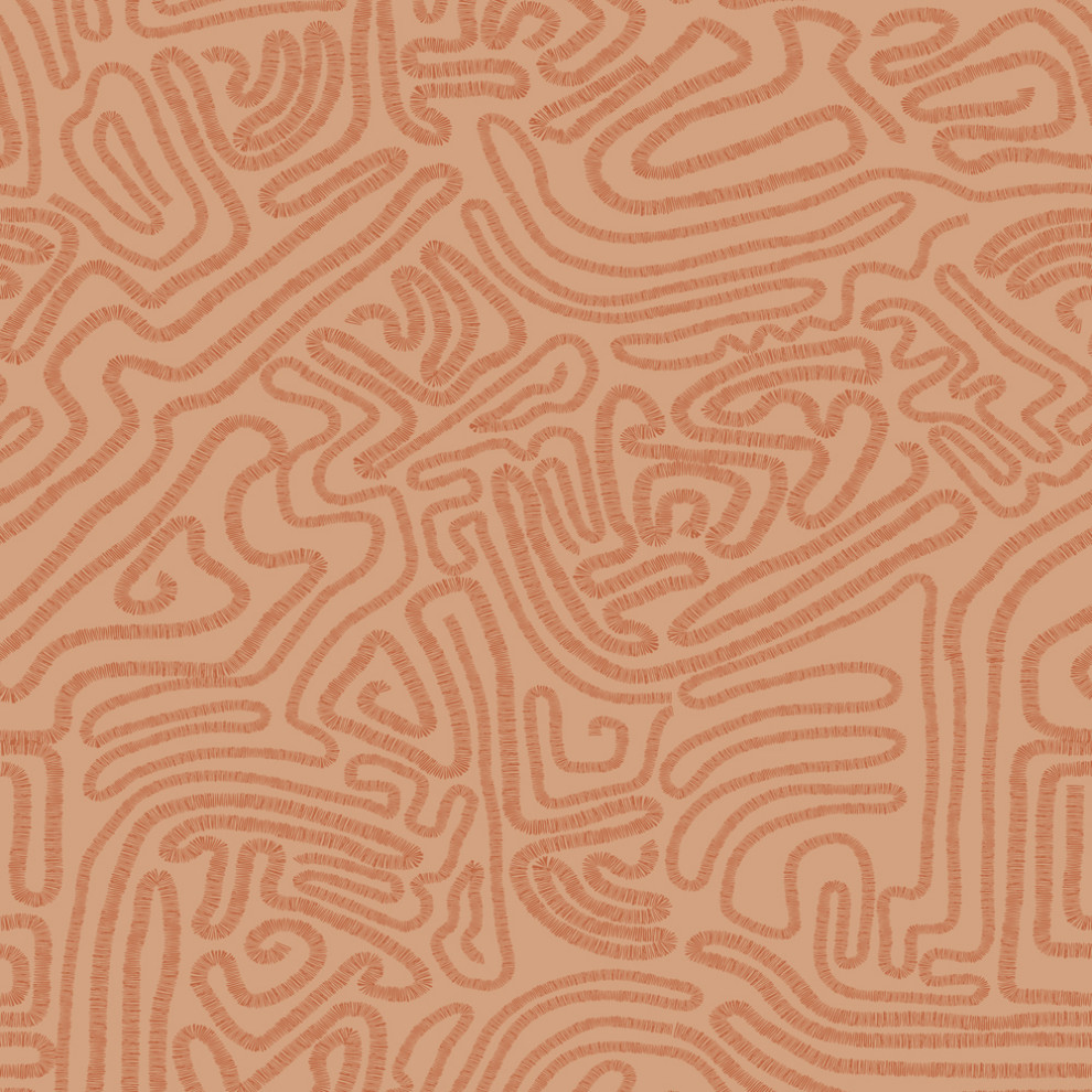 Sketch Peel and Stick Wallpaper, Orange
