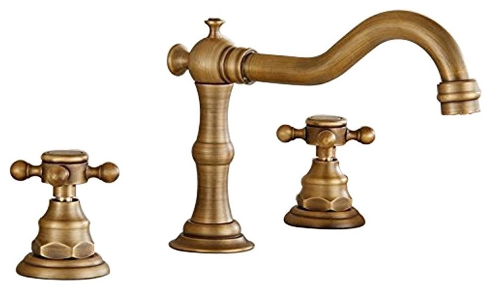 Details about   Vintage Antique Brass Widespread 3 Hole Bathroom Basin Sink Faucet Mixer Tap 