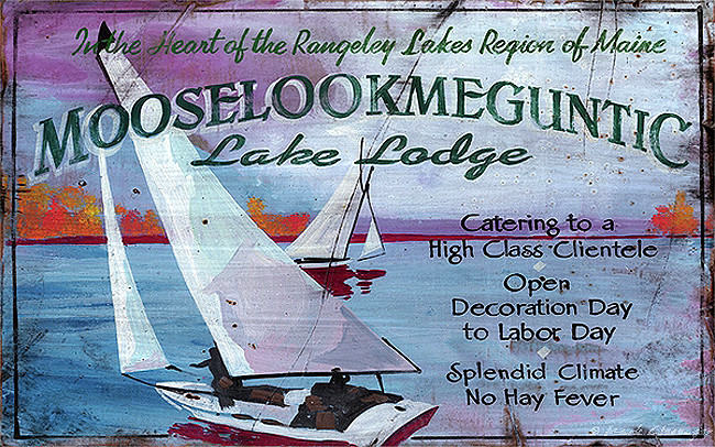 Lake Lodge Large Vintage Wooden Sign, 32x20