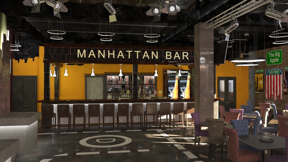 Дизайн караоке бара MANHATTAN в Белово