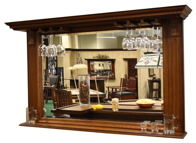 kokomo back bar mirror w display shelf - contemporary - wine and bar