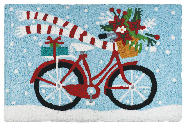 Holiday Biking Holiday Decor Indoor Outdoor Accent Doormat