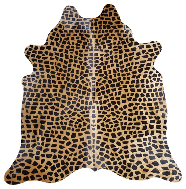 Brazilian Cowhide Rug Giraffe on Caramel Contemporary Novelty Rugs