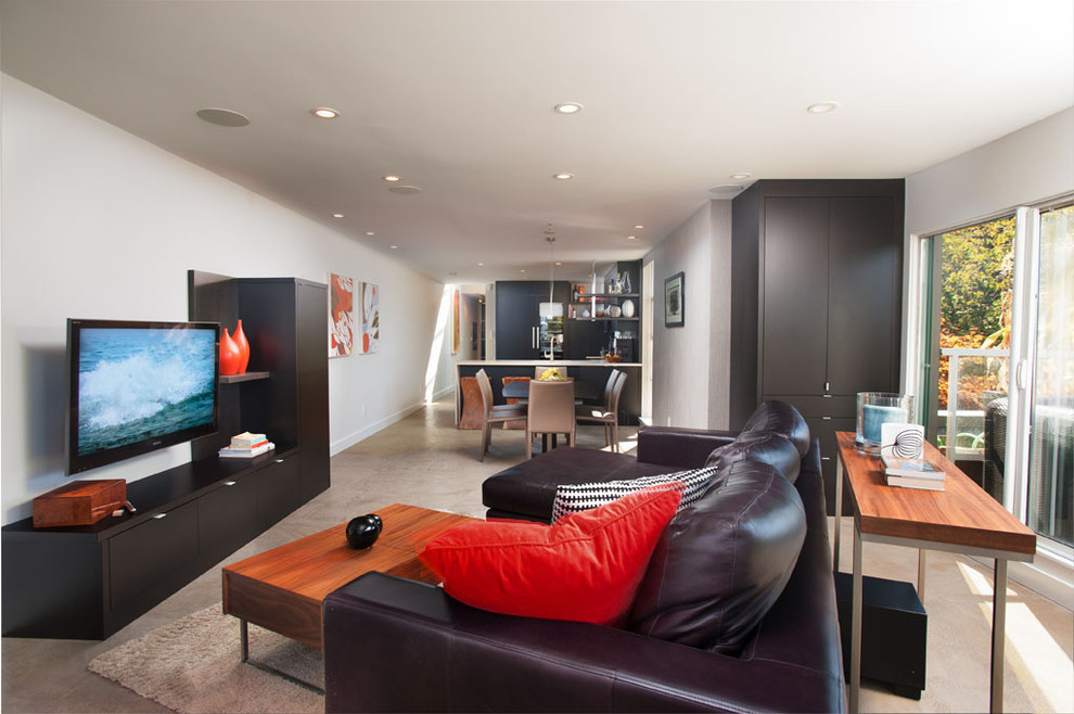 Open Concept Living Room, Dining Room, & Kitchen - Modern - Living Room