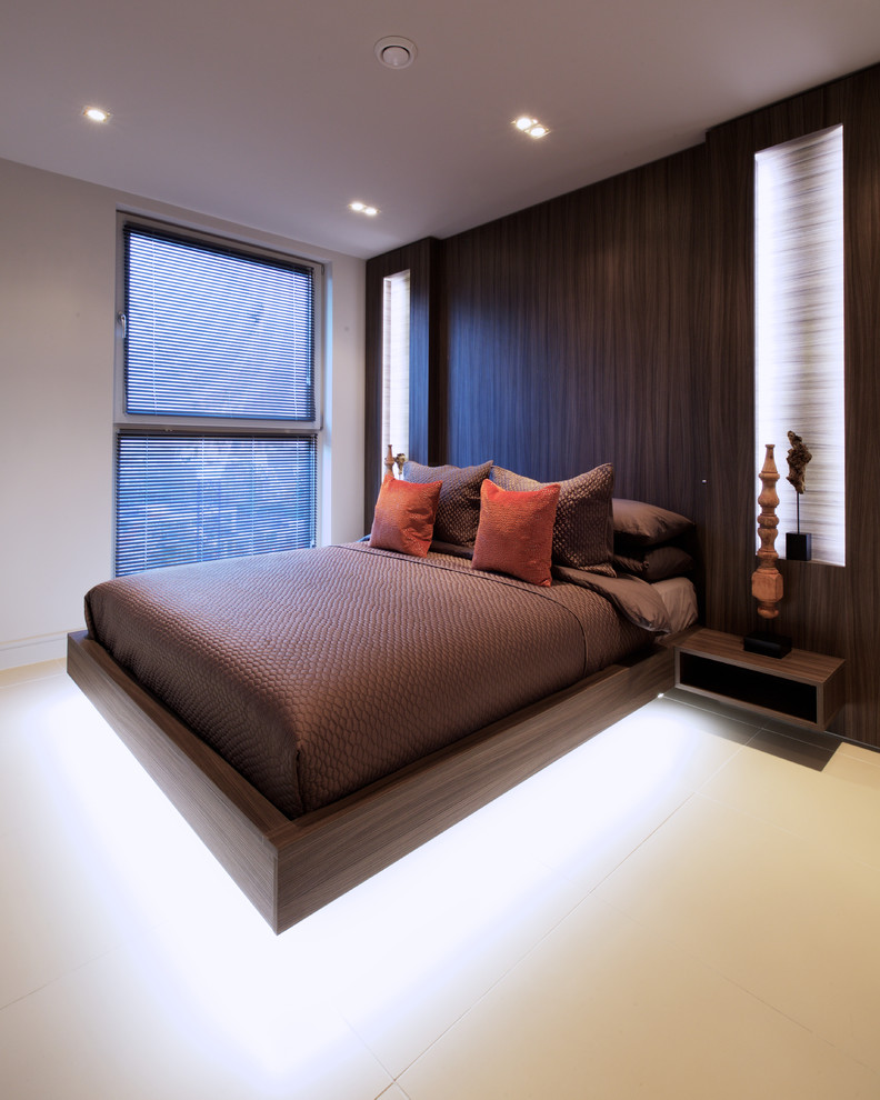 Inspiration for a contemporary master bedroom in London.