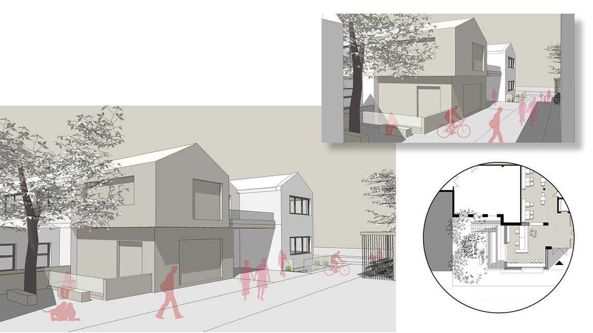 EBW Showroom Erweiterung Eingang Bildungsstätte Büro Planung Präsentation Umplanung Modernisierung Interior Design NRW Krefeld Duisburg Architektur Innenarchitektur Gestaltung 3D Machbarkeitsstudie