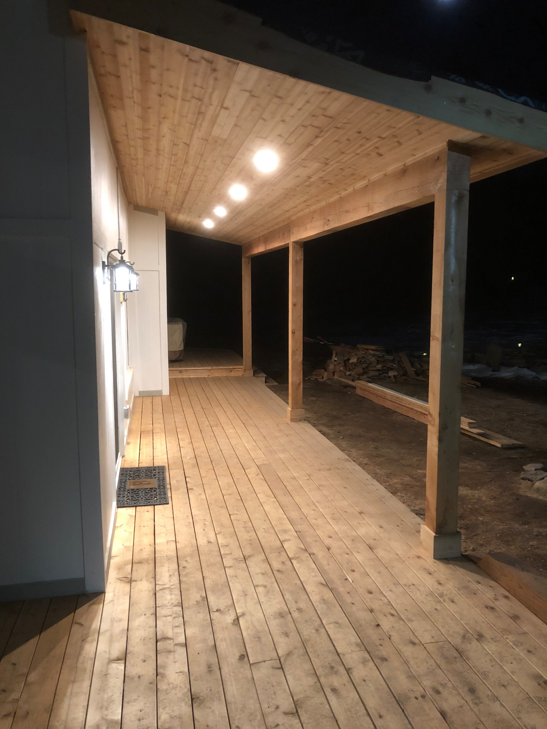 Cedar Proch Deck with Shed Roof