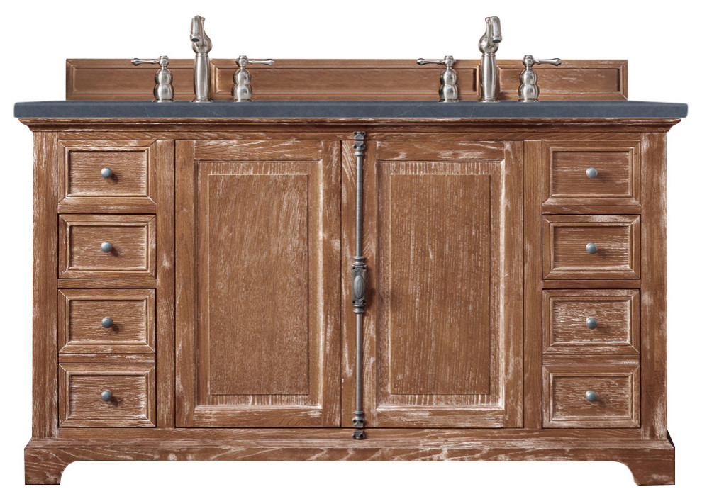 Providence 60" Double Vanity Driftwood, Charcoal Soapstone